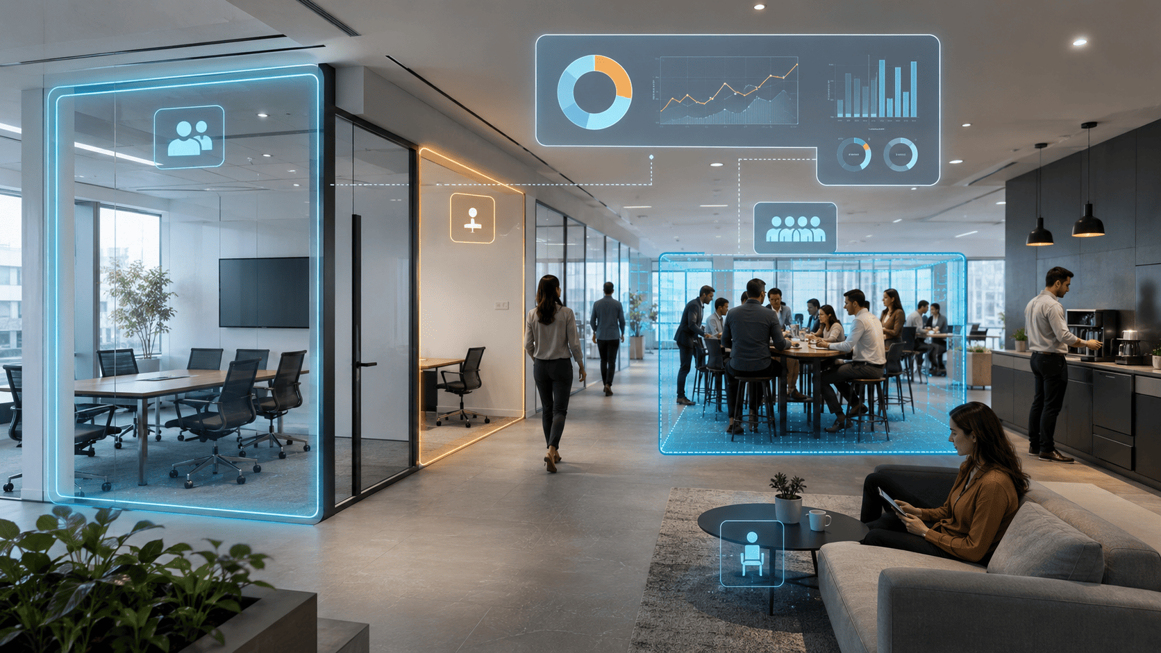Analytics for meeting rooms and shared office zones