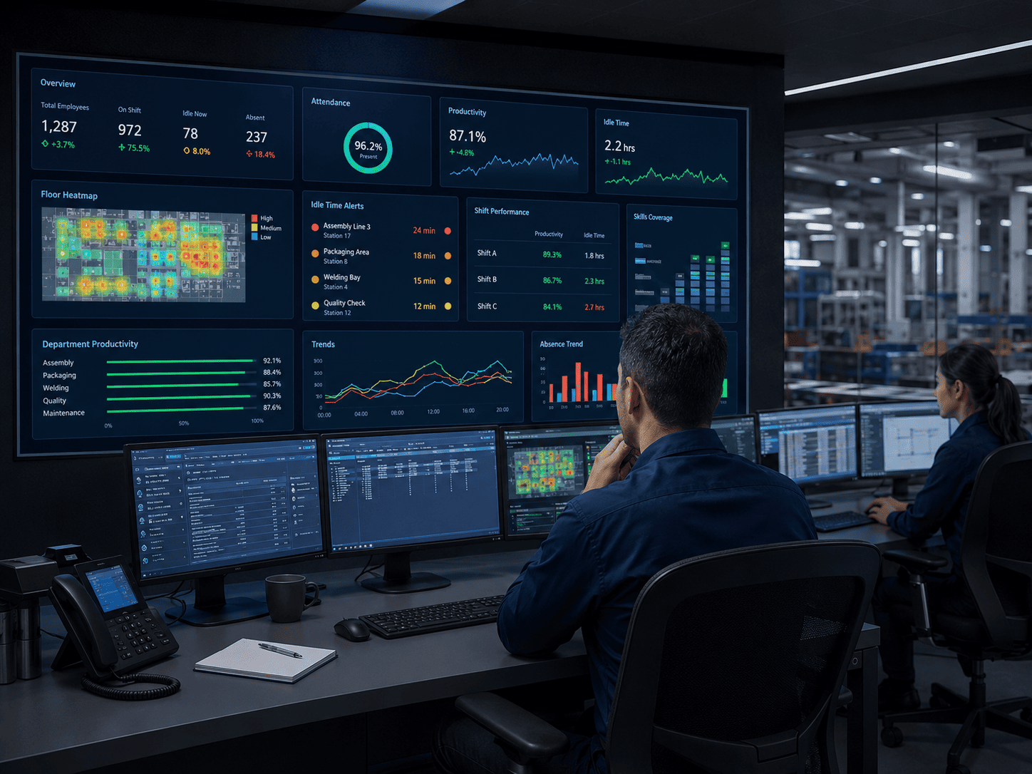 Дашборды эффективности персонала и KPI