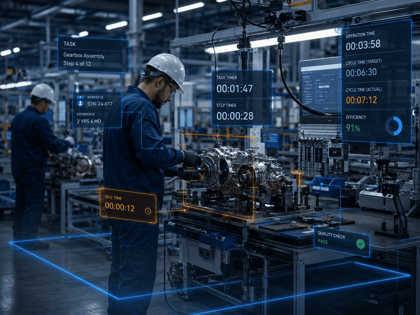 Timing of technological operations on production line